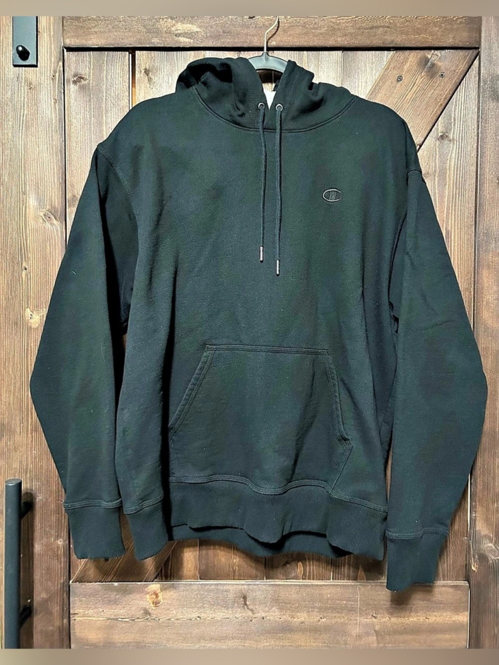 Champion Powerblend Fleece Pullover Hoodie Men's Black Medium